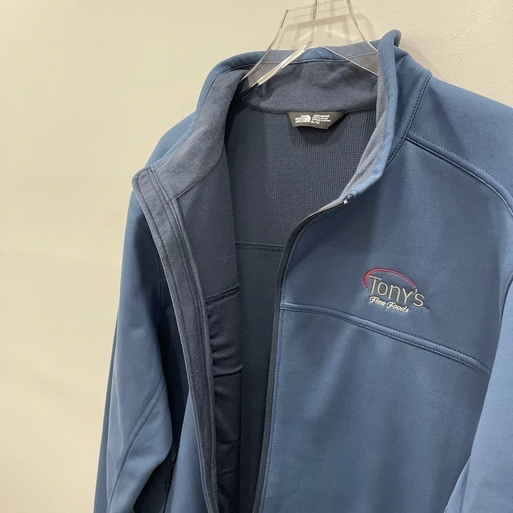 The North Face Men’s Ridgeline Soft Shell Jacket Windwall Blue Full Zip Logo XL